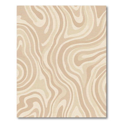 Neutral Abstract Swirl Wood Grain Rug