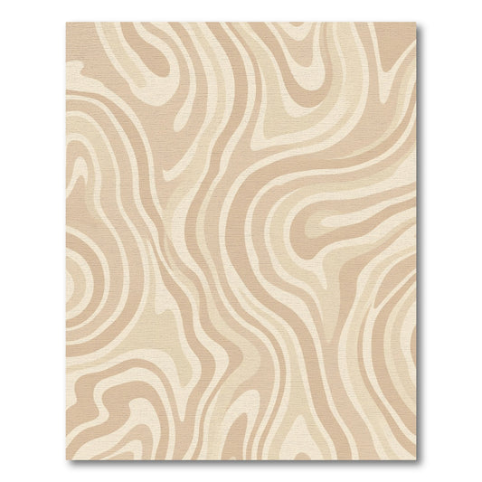 Neutral Abstract Swirl Wood Grain Rug