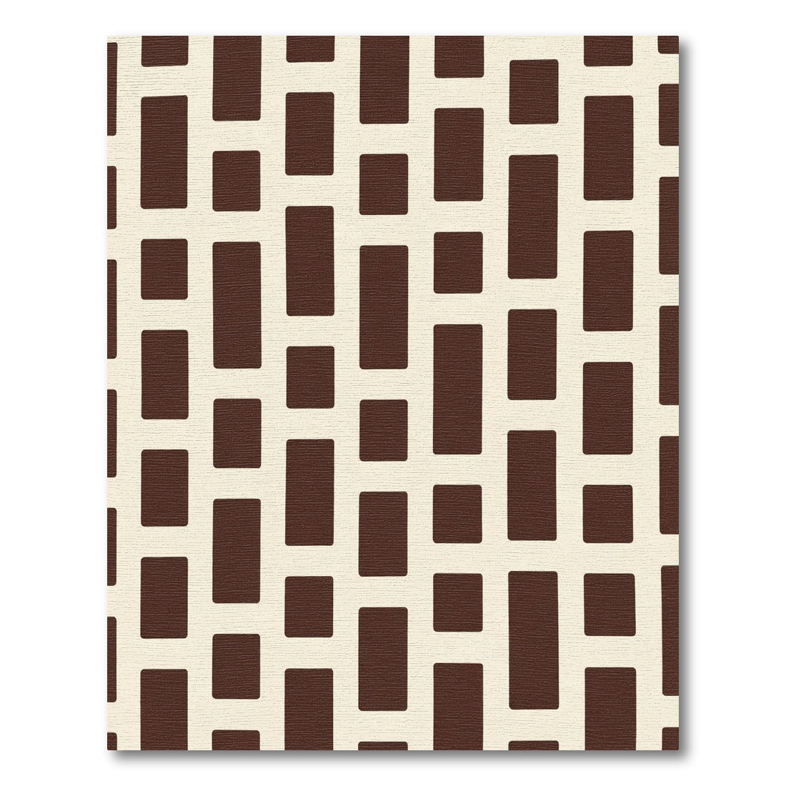 Rich Cocoa Rectangles Grid Rug