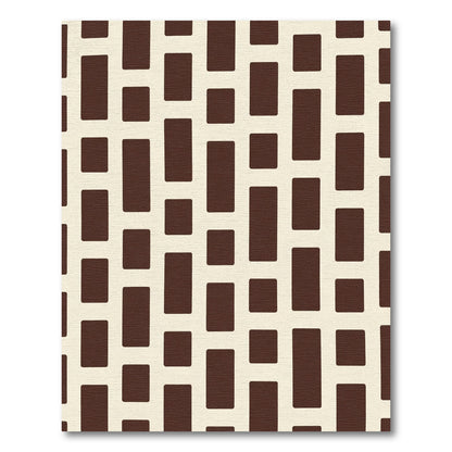 Rich Cocoa Rectangles Grid Rug