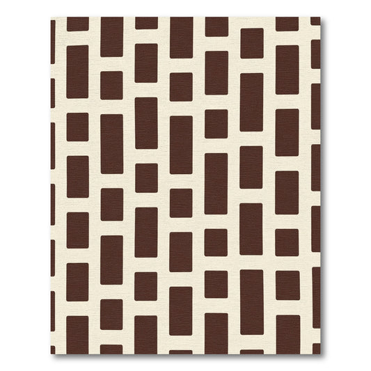 Rich Cocoa Rectangles Grid Rug