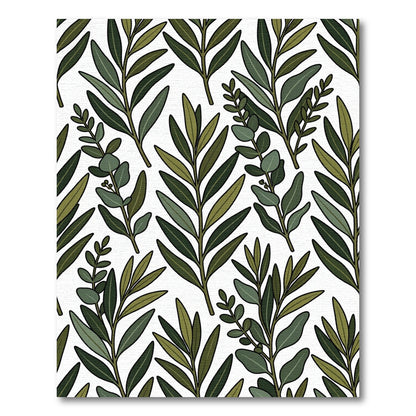 Green Leafy Botanical Branches Rug