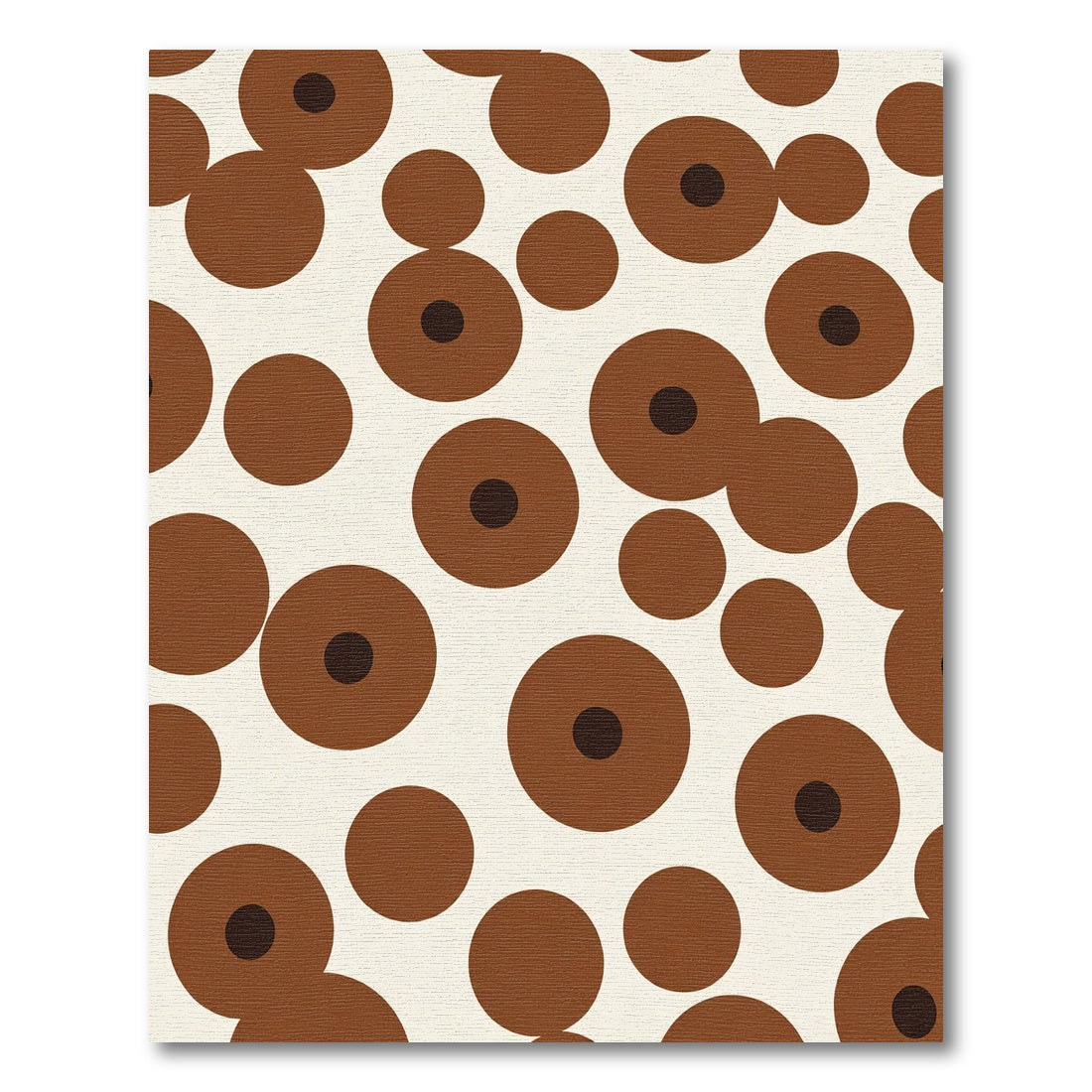 Brown Circles Scatter Contemporary Art Rug