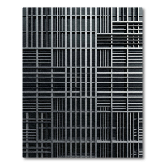 Modern Dark Gray Geometric Assemblage Rug