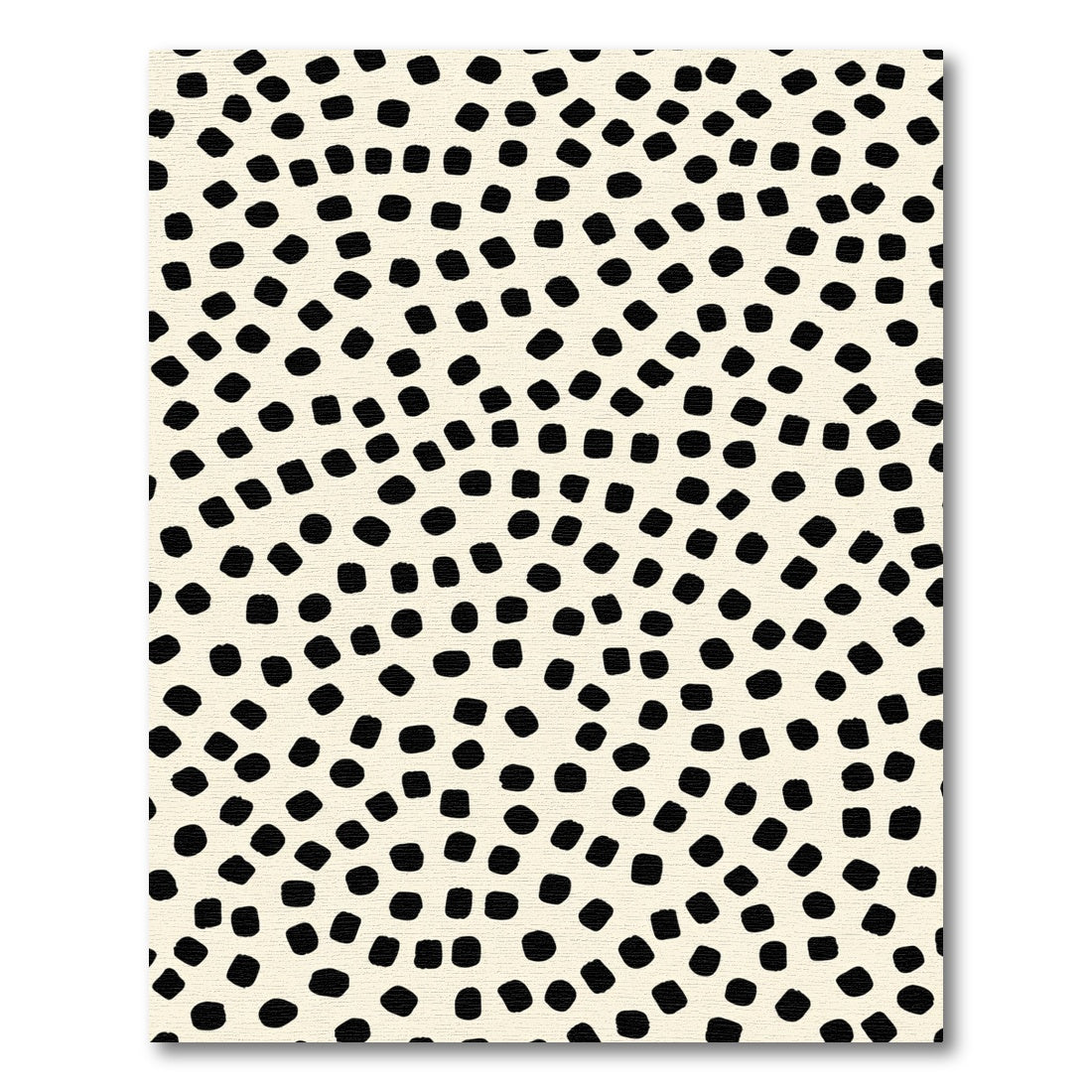 Cream And Black Organic Dot Rug