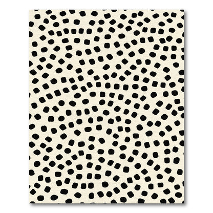 Cream And Black Organic Dot Rug