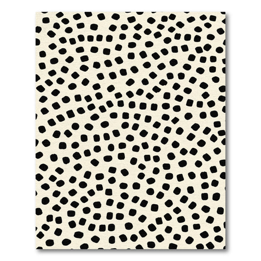 Cream And Black Organic Dot Rug