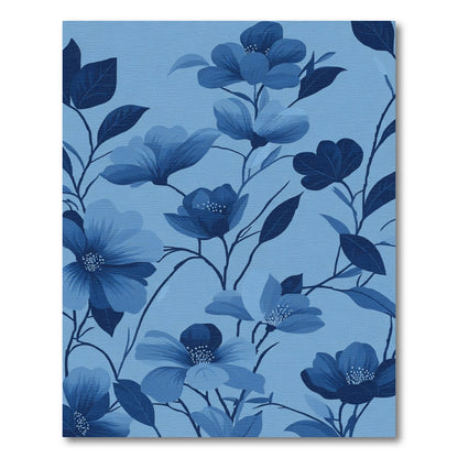 Indigo Floral Vine Branches Rug
