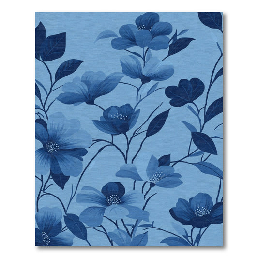 Indigo Floral Vine Branches Rug