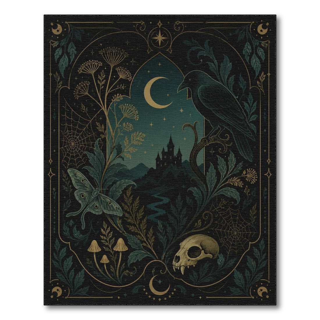 Mystic Raven Castle Area Rug