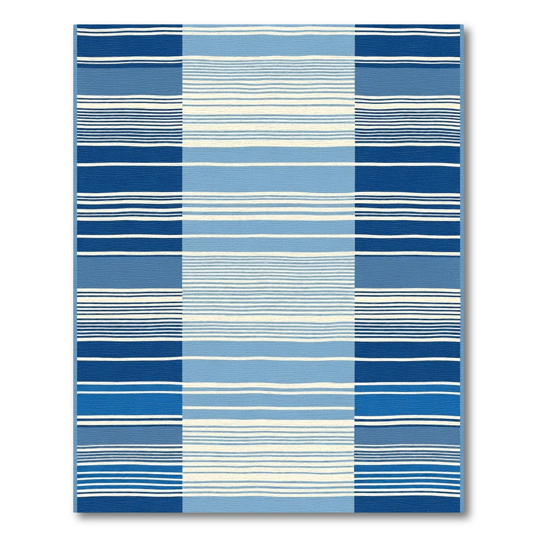 Navy Blue and Sky Blue Stripe Rug