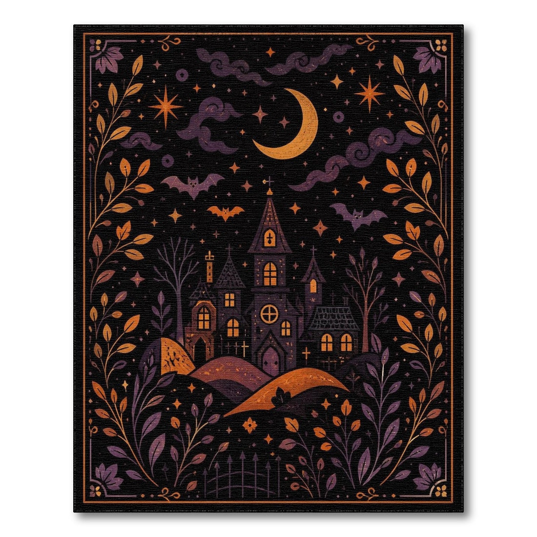 Midnight Haunted House Area Rug