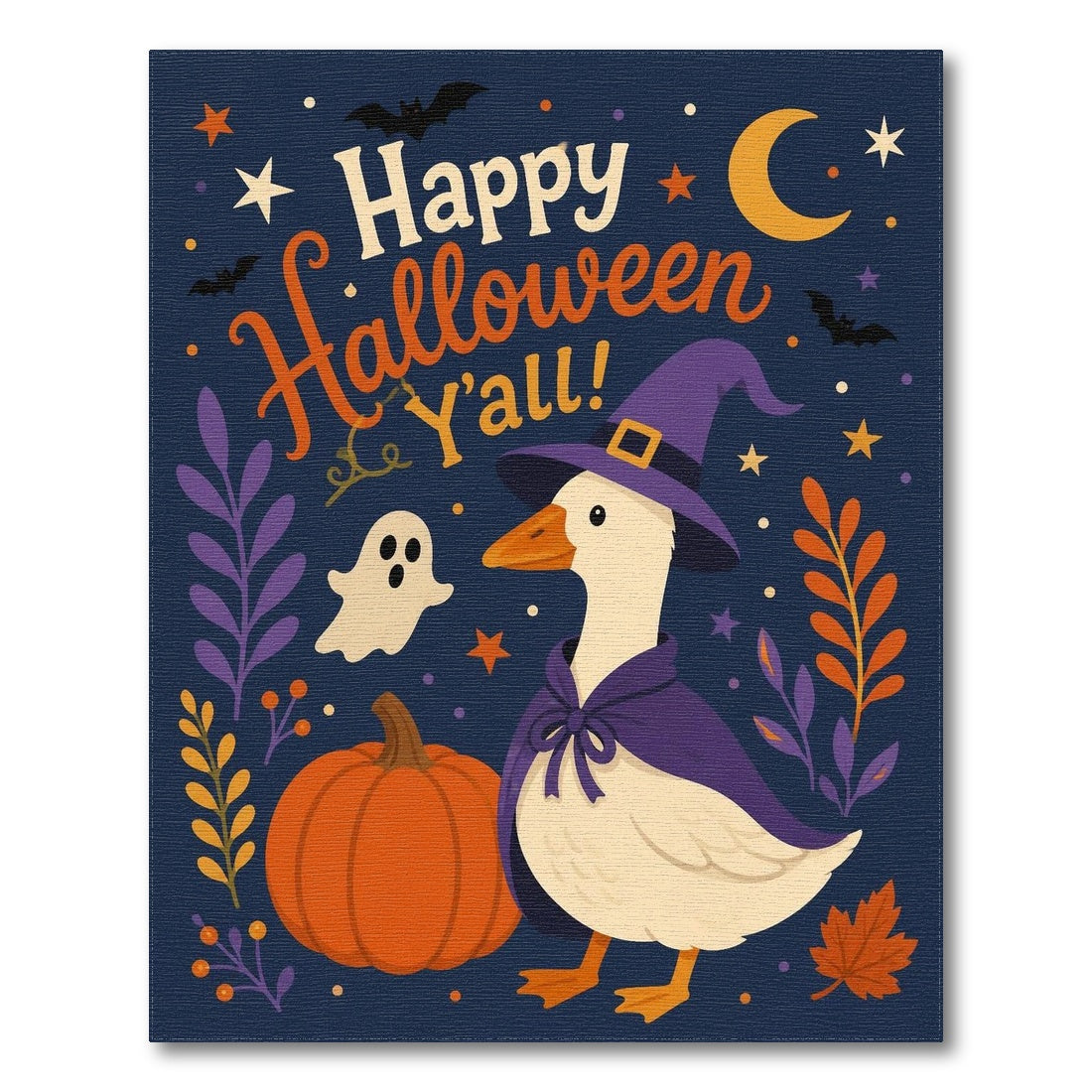 Purple Halloween Witch Duck Kids Area Rug