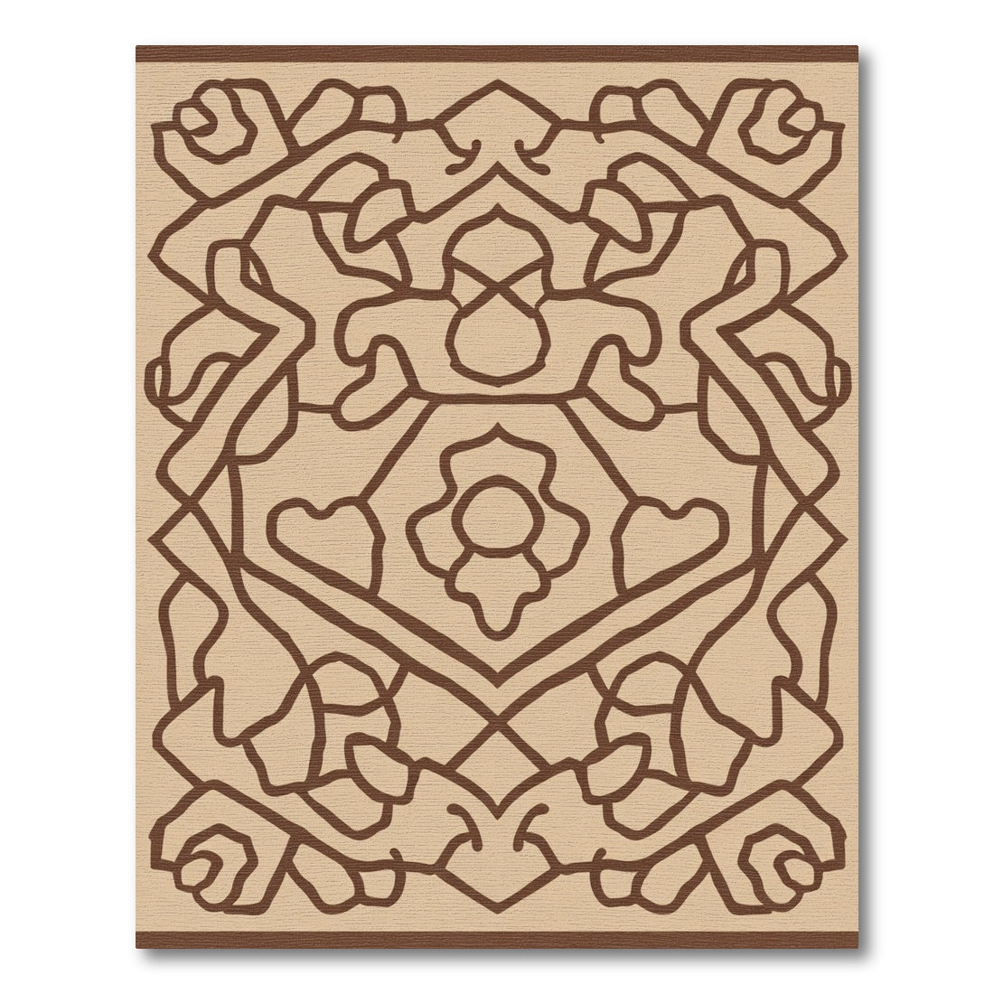 Sepia Abstract Floral Lattice Rug