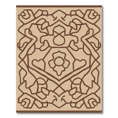 Sepia Abstract Floral Lattice Rug