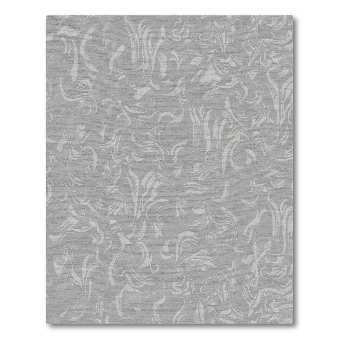 Soft Gray Abstract Swirl Vining Rug