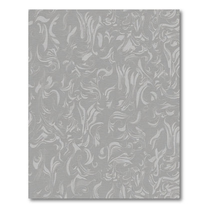 Soft Gray Abstract Swirl Vining Rug