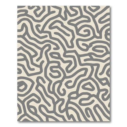 Gray Organic Maze Contour Rug