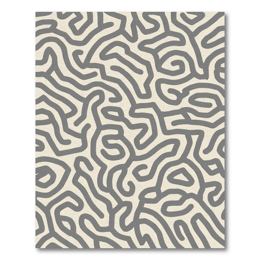 Gray Organic Maze Contour Rug