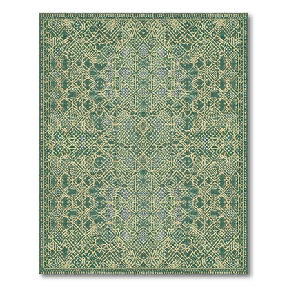 Green Traditional Persian Green Area Rug