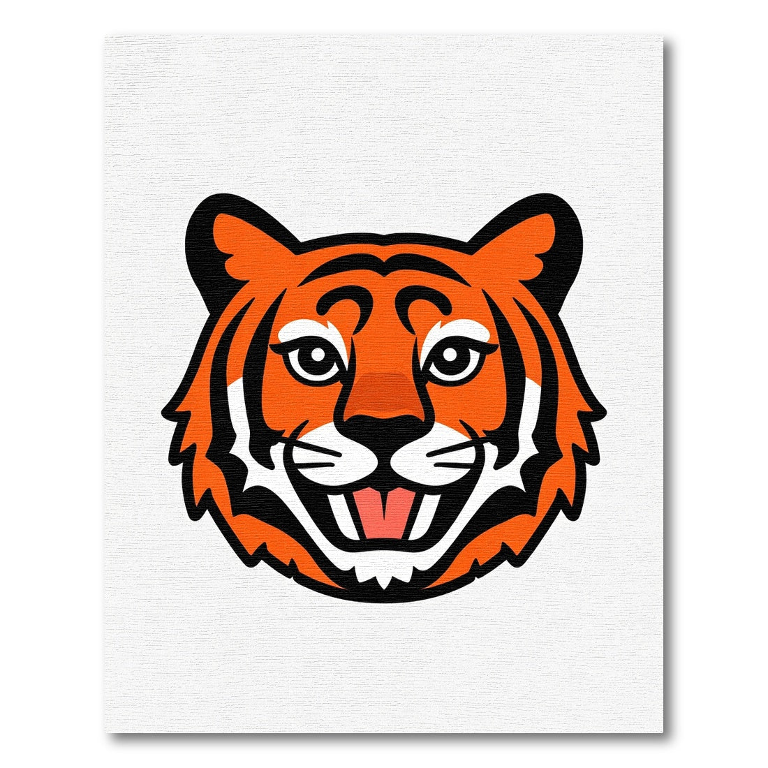 Bold Orange Tiger Face Graphic Rug