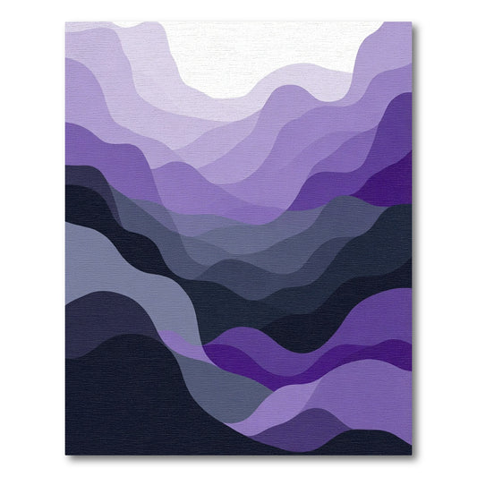 Amethyst Gradient Abstract Wave Rug