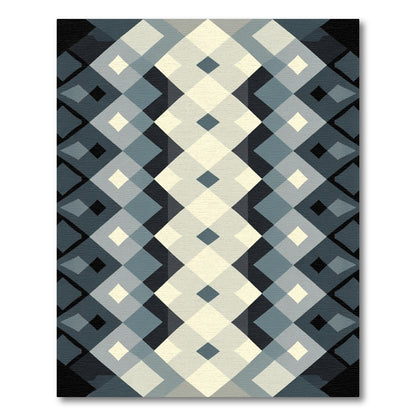 Modern Gradient Diamond Stripe Rug
