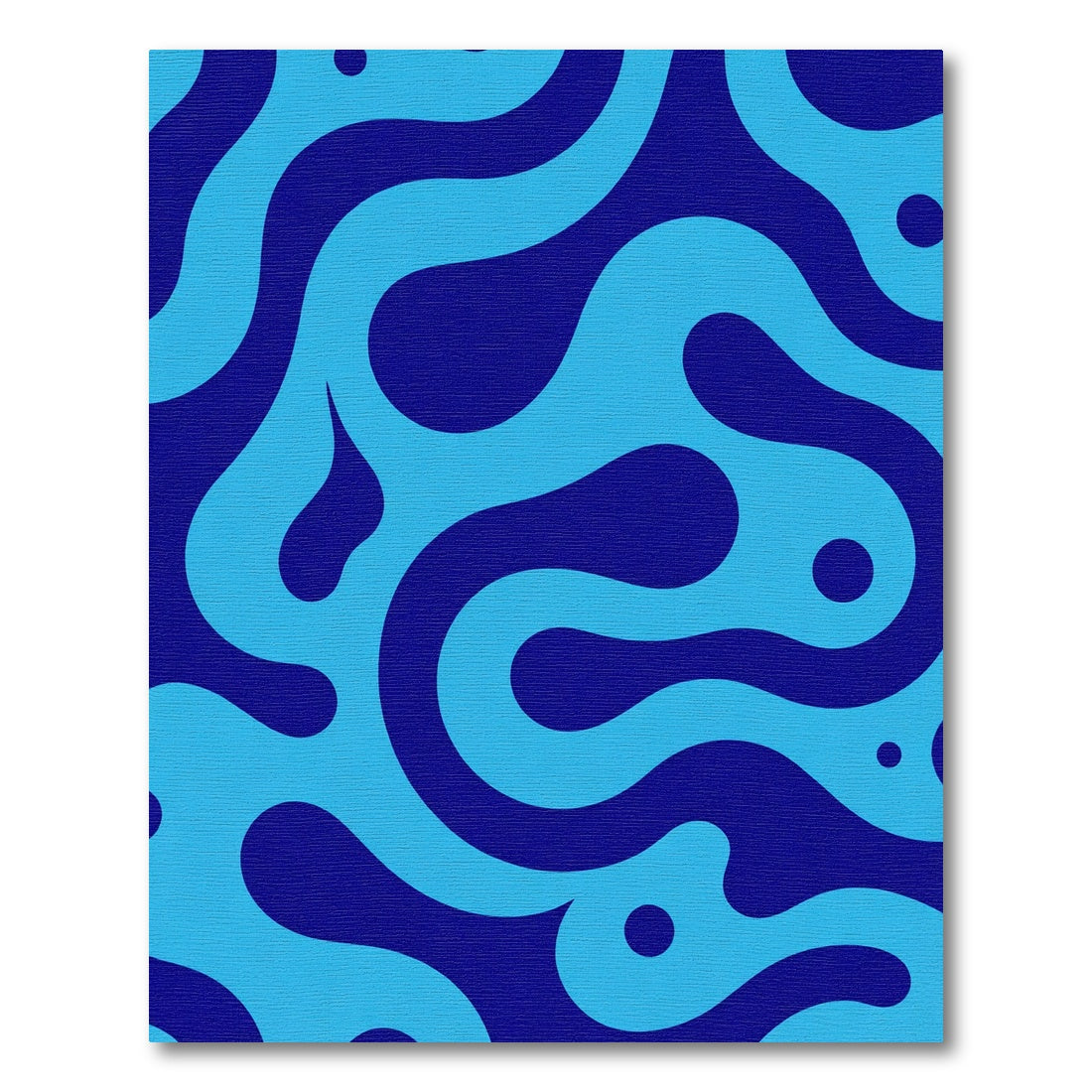 Oceanic Deep Blue Amoeba Blob Swirls Rug