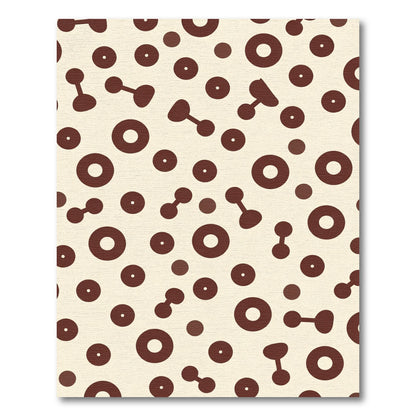 Brown Dots And Dumbbell Shapes Rug