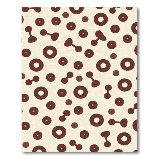 Brown Dots And Dumbbell Shapes Rug