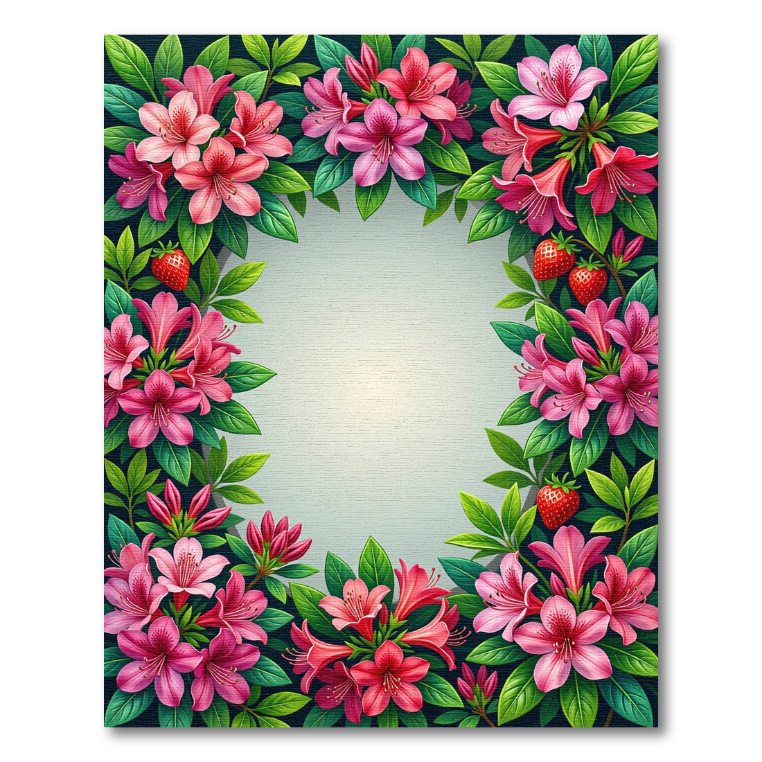 Pink Azalea Berry Floral Garland Rug