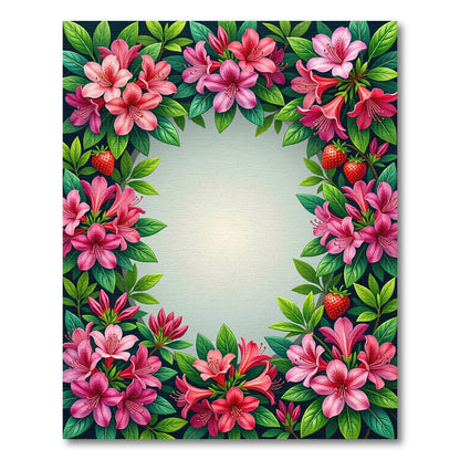 Pink Azalea Berry Floral Garland Rug