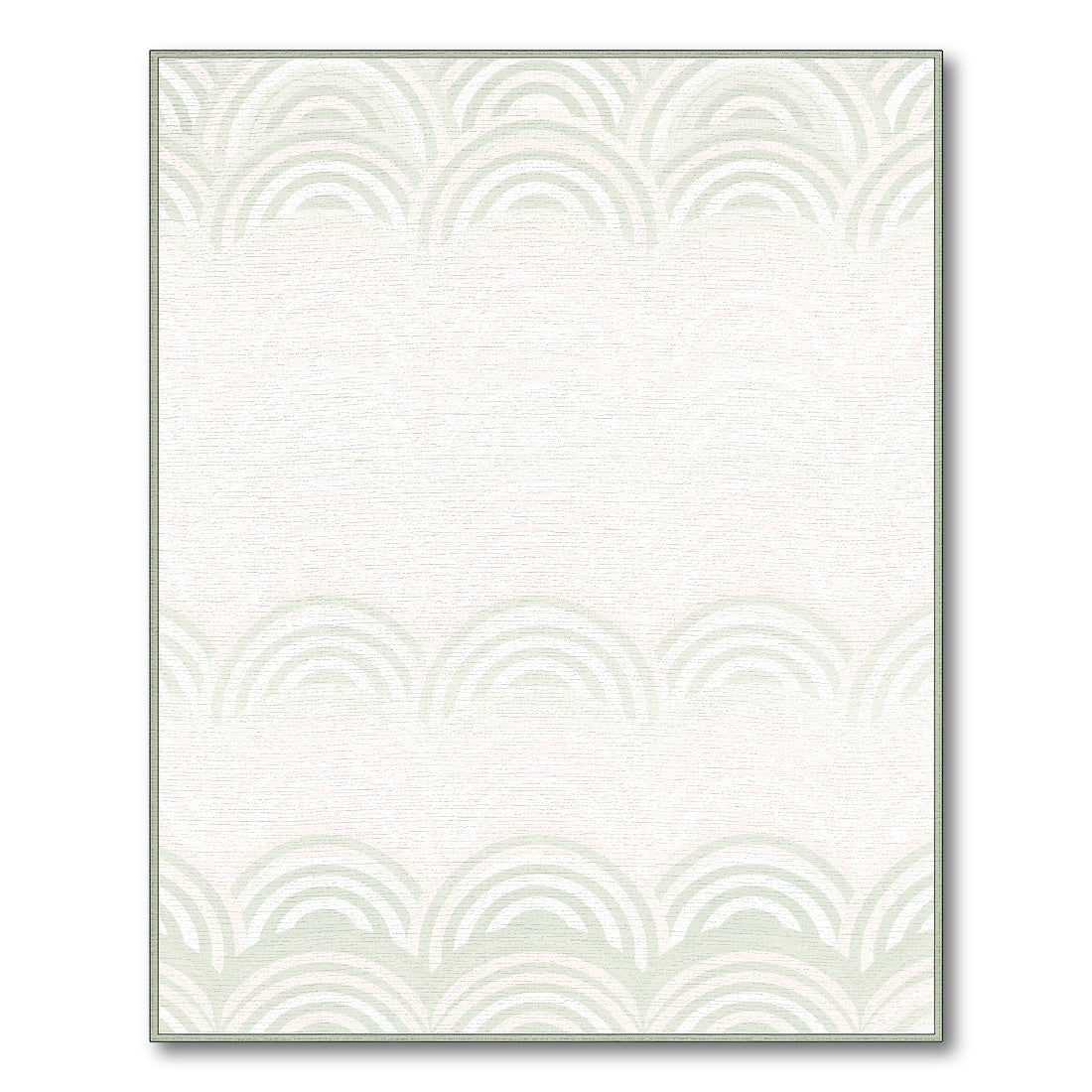 Soft Green Scallop Wave Area Rug