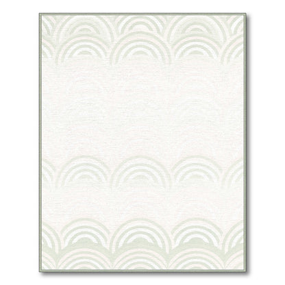 Soft Green Scallop Wave Area Rug