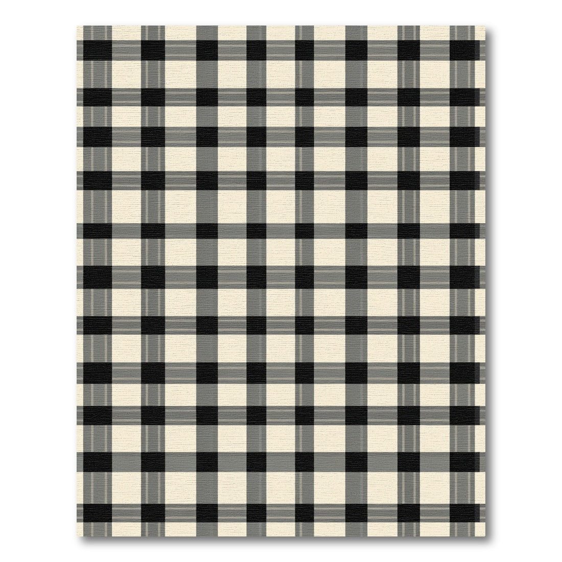 Classic Black Cream Tartan Check Rug