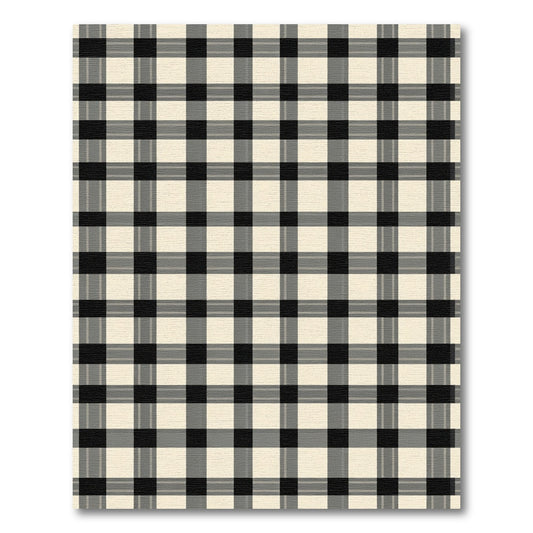Classic Black Cream Tartan Check Rug