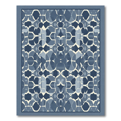 Navy Blue Organic Interlocking Forms Rug