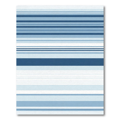 Cool Blue Horizontal Stripe Gradient Rug