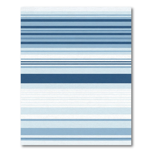 Cool Blue Horizontal Stripe Gradient Rug