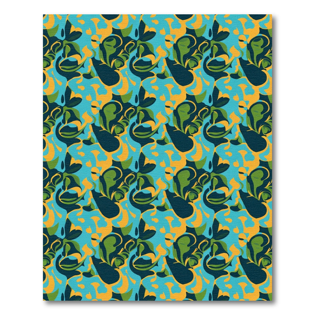 Abstract Blue Green Yellow Swirl Rug