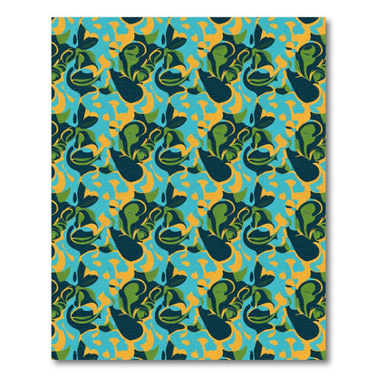 Abstract Blue Green Yellow Swirl Rug
