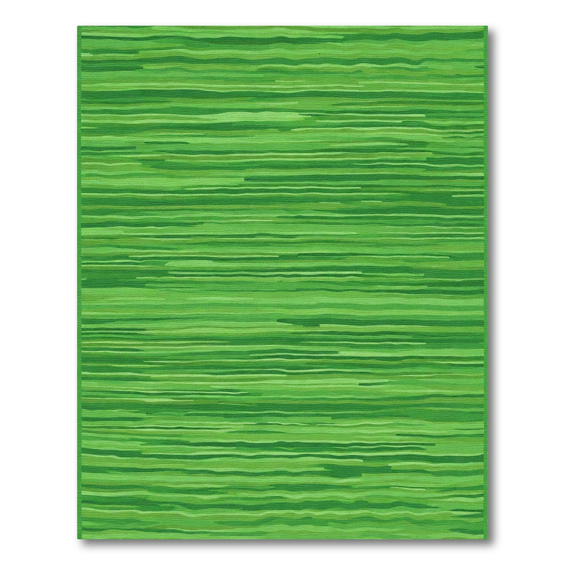 Verdant Green Textured Stripe Rug
