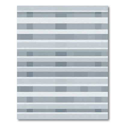 Simple Gray Horizontal Stripe Rug