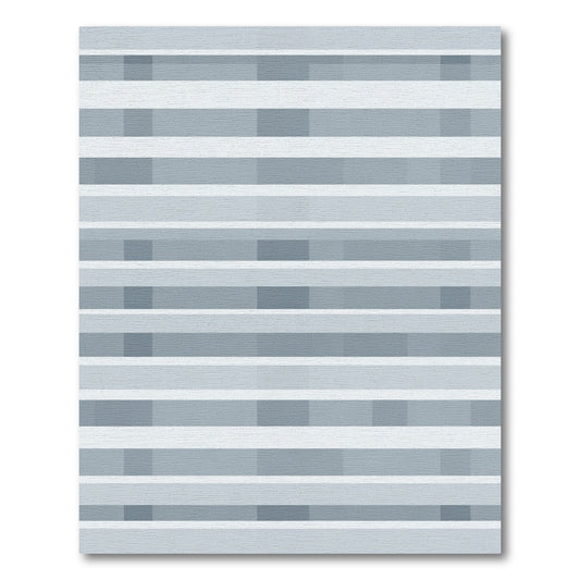Simple Gray Horizontal Stripe Rug