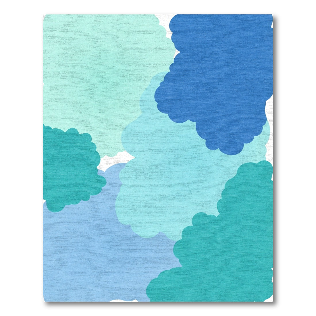 Aqua Blue Cloudscape Abstract Rug