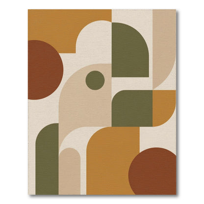 Modern Geometric Brown Tan No. 3 Area Rug