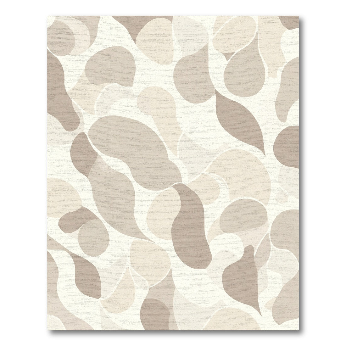 Abstract Beige Organic Droplet Shapes Rug