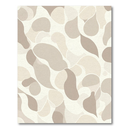 Abstract Beige Organic Droplet Shapes Rug