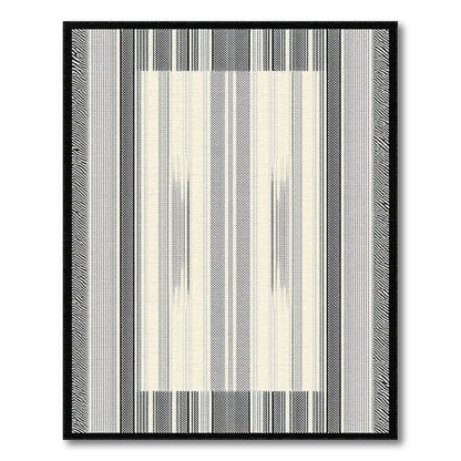 Black White Geometric Striped Area Rug