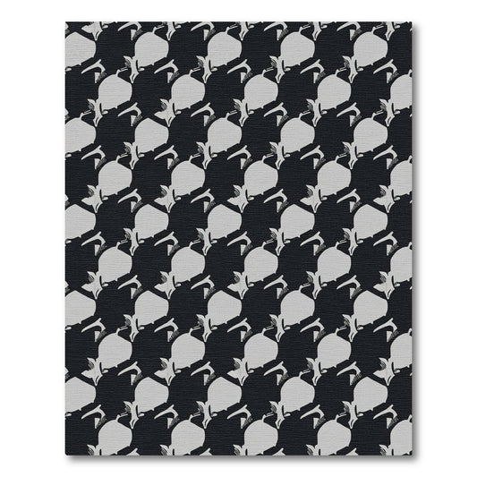 Minimalist Black White Abstract Figures Rug